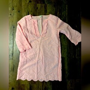Jcrew Pink Scalloped Tunic Bathing Suit Cover Up Size XS